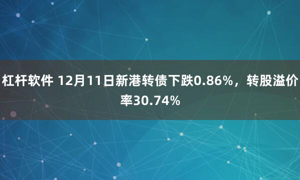 杠杆软件 12月11日新港转债下跌0.86%,转股溢价率30.74%